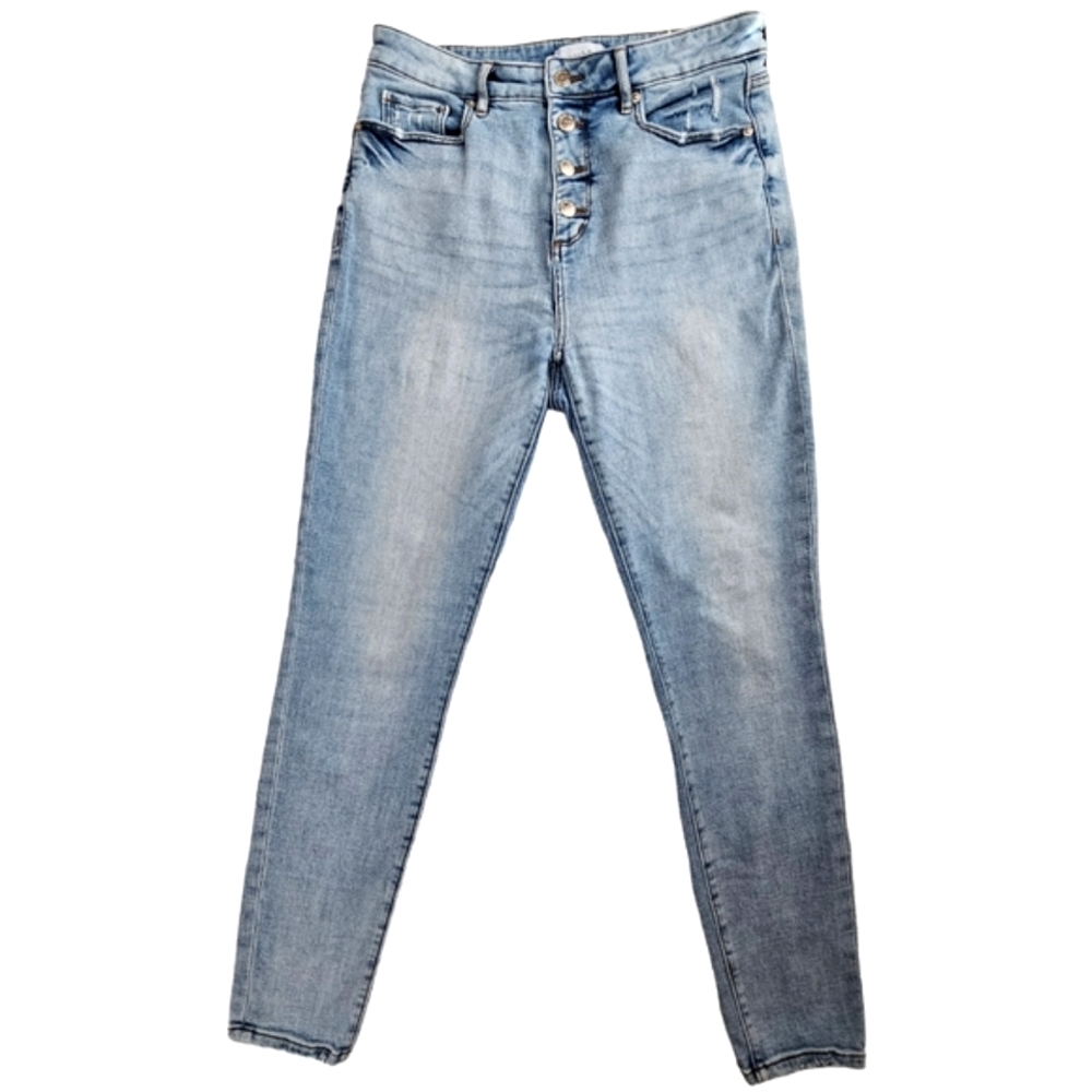 Nwot LOFT Curvy Highwaist Skinny Light Wash Button Fly Jeans